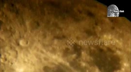 Close up Zoom of Moon Terminator line with Telescope