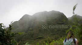 Volcano Mount Pelée at French Caribbean island called Martinique