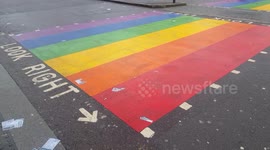 Rainbow Coloured Crossing in North London.