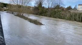 River Severn bursts banks in Mid Wales after weeks of heavy rain