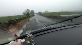 Flooded road ahead, drive safe.