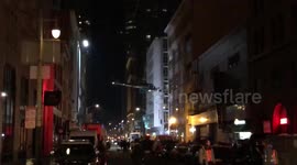 Low flying helicopters and explosions seen in San Francisco during 'Matrix 4' filming