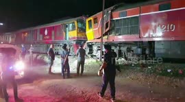 Trains collide head-on in Thailand, injuring at least 30
