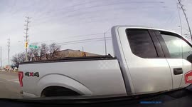 Dashcam catches accident with pickup truck in Toronto