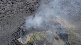 detail of crater of volcano Pacaya