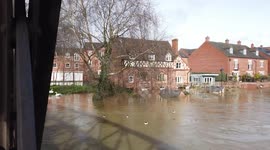River Severn in flood in Shrewsbury.