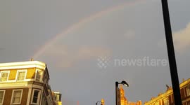 Beautiful rainbow adorns London skies