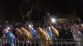 Funny pharmacy mascots dance at Mexico's annual 'Carnival of Tampico'