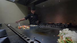 This Hibachi chef performs egg-cellent culinary tricks