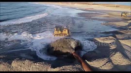Amazing drone footage shows emergency dredging on Long Island, New York