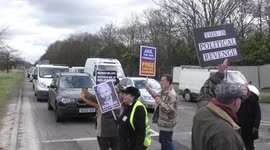 Pro-Assange protesters block roads outside Belmarsh Prison in London