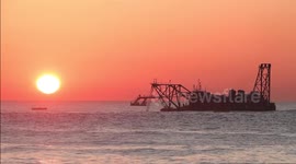 Amazing drone footage shows emergency dredging on Long Island, New York. Part 3