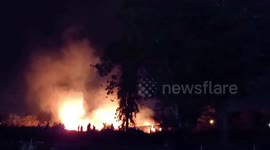 Firework display sets fire to grass at motorcycle rally in Thailand