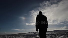 Beautiful Sundogs & Ice Halo Over Snow In Sperrins! - Winter