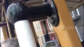 Driving with the cable car in San Francisco