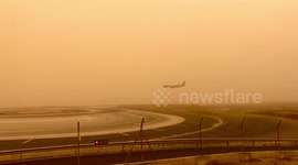 Sandstorm at Tenerife airport sees planes landing despite visibility issues