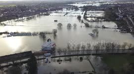 Dramatic footage reveal the extent of flooding plaguing the city of Worcester