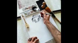 Artist beautifully scribes 'love' in Chinese and English characters using A FORK