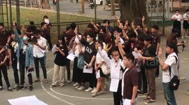 Thai students protest against country's military junta on the seventh day