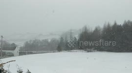 Heavy snow blankets England's North Pennines hills