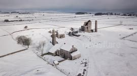 Stunning drone footage shows Peak District lead mine covered in snow in the UK