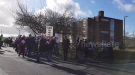 PROTESTERS SET OFF FROM GOYT VALLEY HOUSE NURSING HOME HEADING TO NEW MILLS TOWN HALL