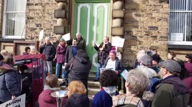 Robert Largan MP for high peak speaks at the Goyt Valley House Nursing Home closure Protest
