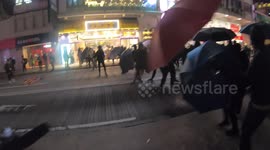 Hong Kong protesters throw molotovs and