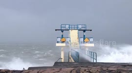 Massive waves as Storm Jorge hits Galway