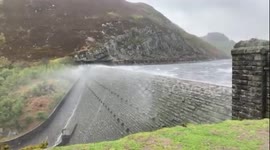 Watch as water is blown out of Welsh reservoir!