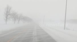 Blizzard conditions with whiteouts in blowing snow and squalls across southern Ontario as epic late winter snow event hits part of the province