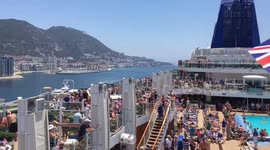 Time lapse leaving Gibraltar on cruise ship