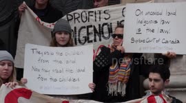 Protesters march in London in support of Wet'suwet'en in Canada