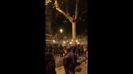 Barricades during catalan protesters in October 2019