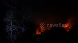 Indonesia Wildfires at Night