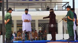 First public caning of the year in Indonesian province as 8 guilty of 'violating Islamic law'