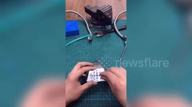Chinese welder creates steel face mask due to shortage during COVID-19 outbreak