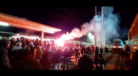 Protesters invade a railway station in Nantes during anti government protest