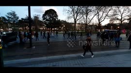 Around a thousand people march through Nantes during anti government protest