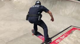 Meet this skateboarding US cop who shreds at the skatepark in full uniform