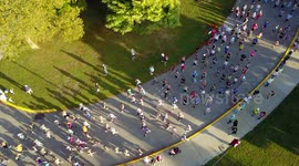 Incredible Aerial view of Hamptons Marathon on Long Island
