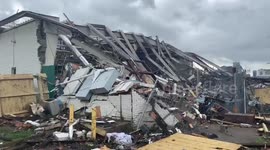 Footage shows extent of damage caused by tornado as houses and buildings in Nashville are left in ruins