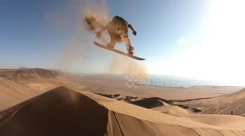 Cool sandboarders take to the dunes in Chilean desert