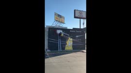 Man finishes Kobe Bryant mural in North Hollywood CA