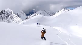 Fearless videographer shoots winter sports while skiing at 55mph down Swedish slopes