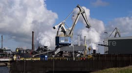 Smoking chimneys in industrial area