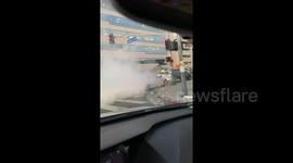 INSANE road rage incident between BMW and pickup after exchange of words and fender bender
