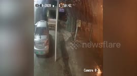Storm tears off roof of house during torrential weather in northern Thailand