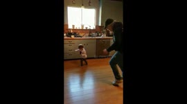 Baby and Grampy dancing