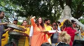 Amidst coronavirus outbreak foreign tourists celebrate Holi in north India